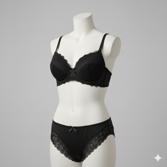 Midnight Bloom – Lace Bra & Panty Set